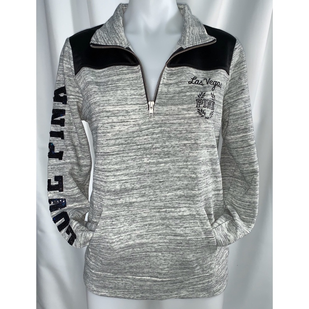 PINK XSmall Grey Las Vegas Bling Zip-up